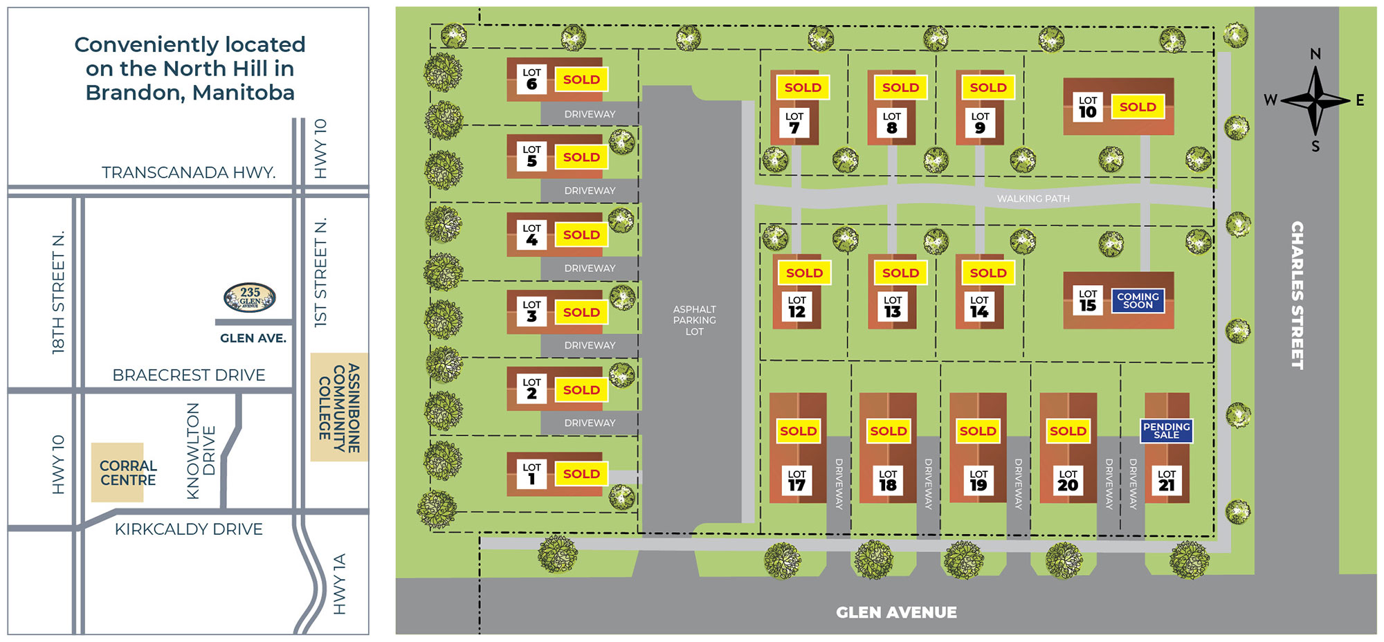 Site map for Glendale Homes, Brandon, Manitoba